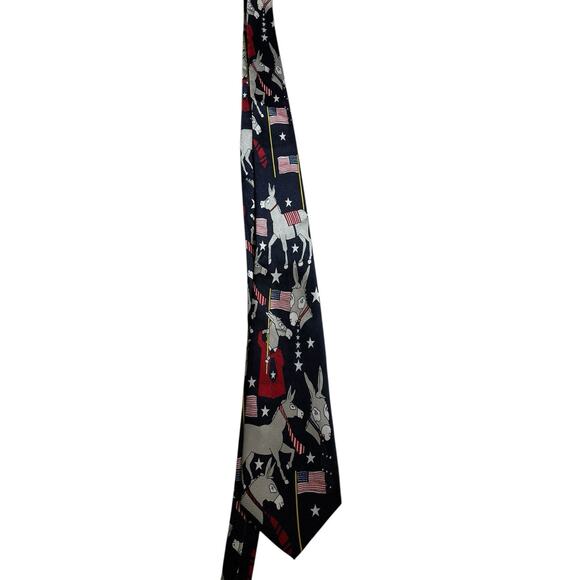 Vintage Designs By A. Rogers Men's Democrat Donkey United States Neck Tie - Picture 3 of 3